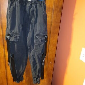 Rolanko 140 Girls Pull-On Jegging Jeans Youth Waist 18 Inseam 18 Black w/Ribbons